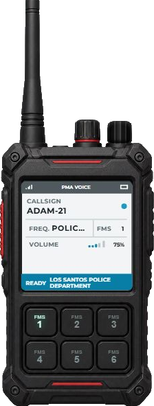 Interactive Dispatch radio HUD after joining a channel