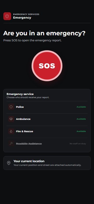 Emergency phone app with the available public services