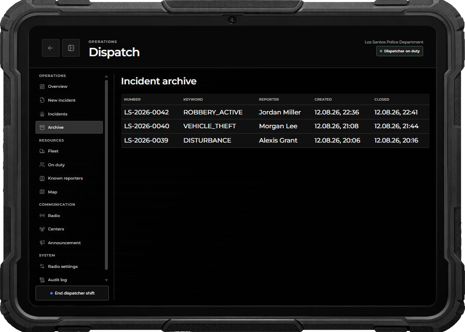 Closed incident in the Dispatch archive