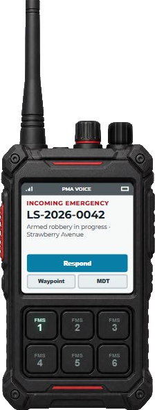 Incoming incident on the interactive radio HUD