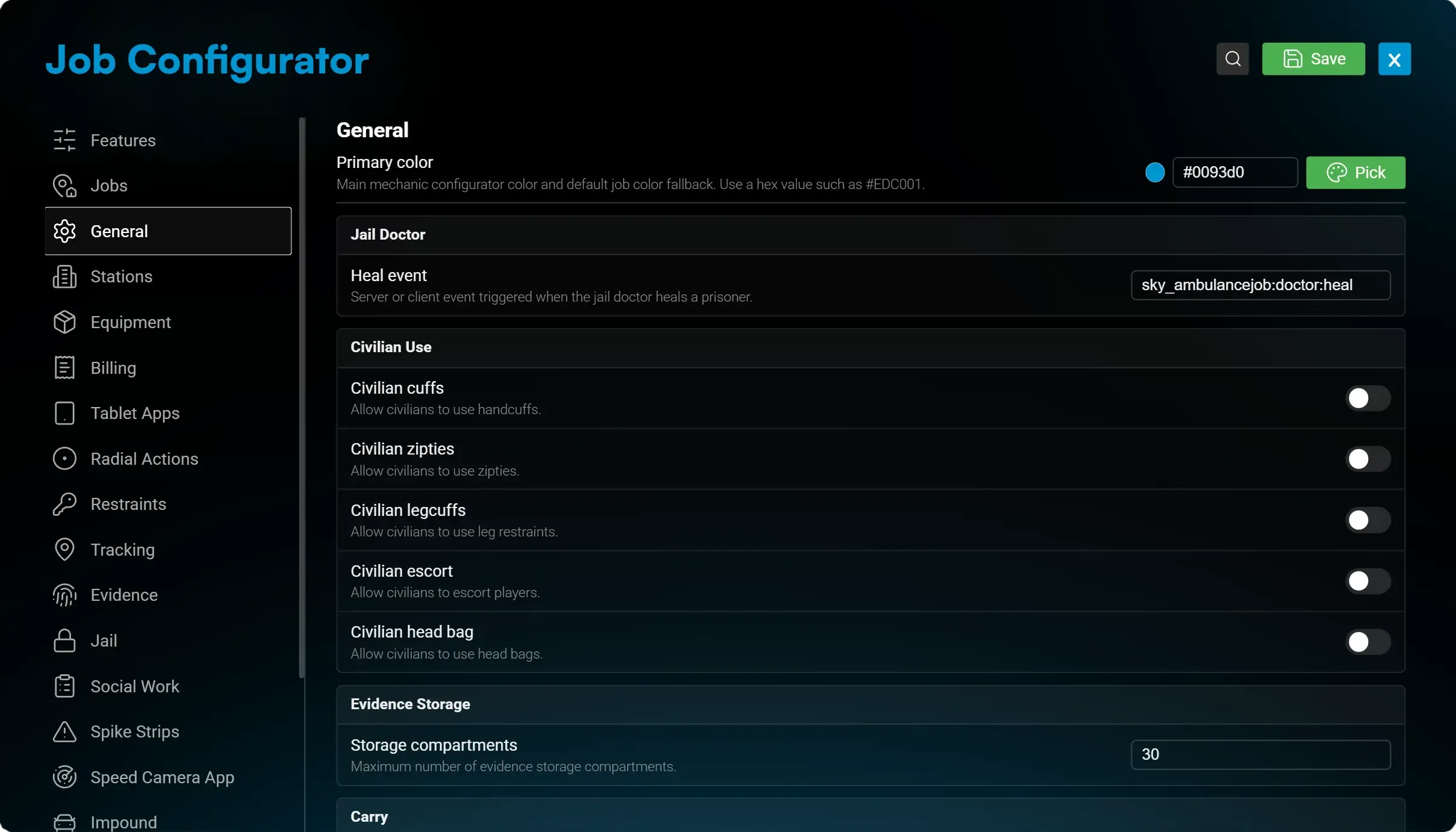 In-Game Configuration