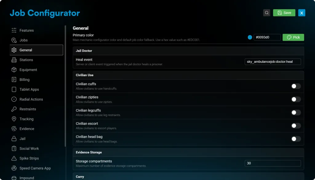 In-Game Configuration