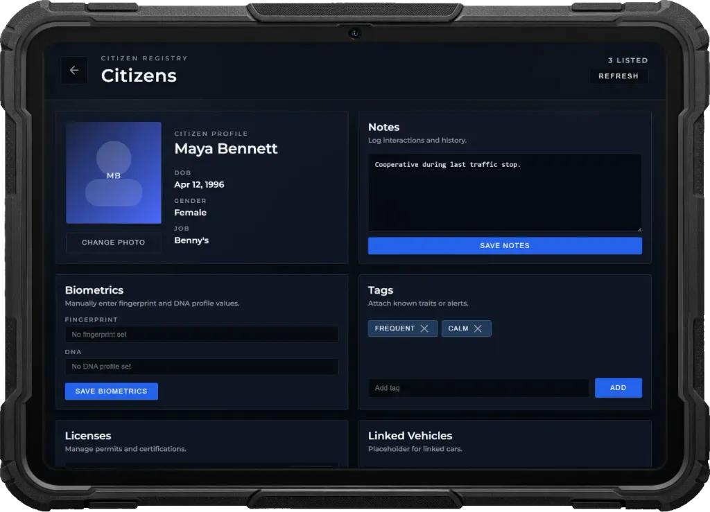 Citizen & Vehicle Registry