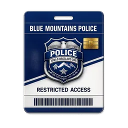 Transparent PNG of the GTA V item a_blue_and_white_official_looking_police_access_swipe_card_for_blue_mountains_ve_1