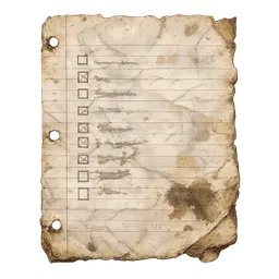 Transparent PNG of the GTA V item a_note_that_looks_ran_down_for_a_scavanger_hunt