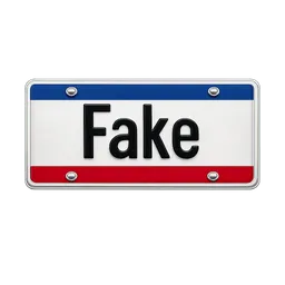 Transparent PNG of the GTA V item a_plate_for_a_car_with_the_text_fake