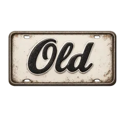 Transparent PNG of the GTA V item a_plate_for_a_car_with_the_text_old
