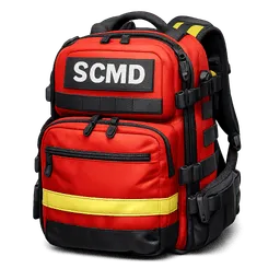 Transparent PNG of the GTA V item a_rescue_bagpack_with_the_text_scmd_on_it