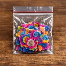 Transparent PNG of the GTA V item a_small_clear_plastic_bag_with_colourful_psychedelic_patterned_lsd_blotter_squar