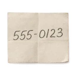 Transparent PNG of the GTA V item a_small_folded_slip_of_paper_with_a_phone_number