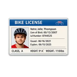 Transparent PNG of the GTA V item bike_license_id_card_with_details_but_not_a_lot
