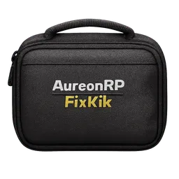 Transparent PNG of the GTA V item black_repair_kit_with_the_text_aureonrp_fixkik_on_the_front