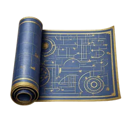 Transparent PNG of the GTA V item bleuprint_with_gold_on_it