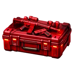 Transparent PNG of the GTA V item case_from_csgo_with_glow_and_guns_and_all_red_color