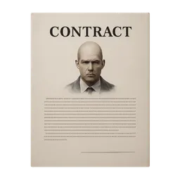 Transparent PNG of the GTA V item contract_paper_with_a_hitman_bald_man_label_contract_on_top