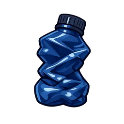 Transparent PNG of the GTA V item crampled_dark_blue_water_bottle_empty