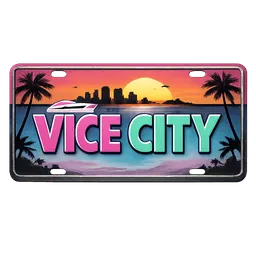 Transparent PNG of the GTA V item customplate_placas_personalizadas_vice_city