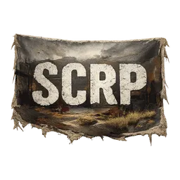 Transparent PNG of the GTA V item cut_out_painting_from_the_frame_with_the_letters_scrp_on_it