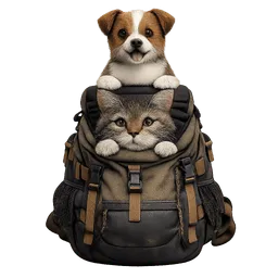 Transparent PNG of the GTA V item ein_hund_auf_der_katze_auf_einen_rucksack
