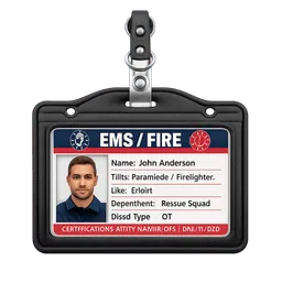 Transparent PNG of the GTA V item ems_fire_id_badge_add_more_info_inside_the_blank_space_to_make_it_look_profentia