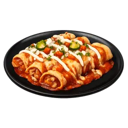 Transparent PNG of the GTA V item enchiladas_on_black_plate