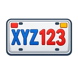 Transparent PNG of the GTA V item fake_license_plate_1