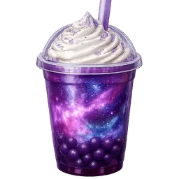 Transparent PNG of the GTA V item galaxy_themed_drink_with_purple_boba_and_whip_cream