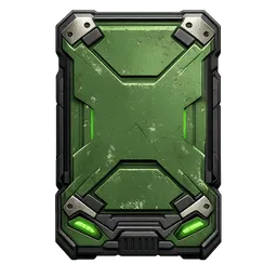 Transparent PNG of the GTA V item generate_me_a_good_harddrive_green_color_with_marks_on_it_and_futuristic