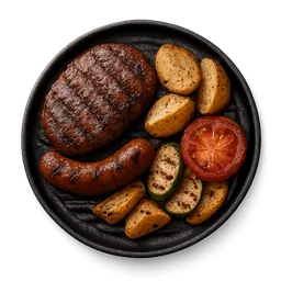 Transparent PNG of the GTA V item grillteller_mit_gem_se_fleisch_katrofel_tomate_1
