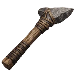 Transparent PNG of the GTA V item gta_5_weapon_stone_hatchet_pointed_to_the_right_and_slightly_slanting_upwards