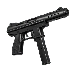 Transparent PNG of the GTA V item gta_5_weapon_tec_pistol_black_pointed_to_the_right_and_slightly_slanting_upwards