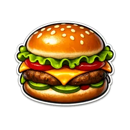 Transparent PNG of the GTA V item hamurger_drawn_with_a_white_outline_that_gets_darken_base_on_light_that_comes_fr