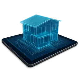Transparent PNG of the GTA V item hands_holding_digital_tablet_displaying_glowing_3d_modern_house_model_minimalist