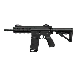 Transparent PNG of the GTA V item hk416_assault_rifle_short_barrel_quad_rail_handguard_pmag_magazine_with_ranger_p