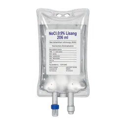 Transparent PNG of the GTA V item hyperrealistisch500ml_iv_beutel_nacl_0_9_transparentes_plastik_klinisches_etiket