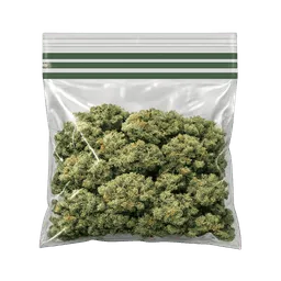 Transparent PNG of the GTA V item kq_weed_bag_green_stripe_baggie