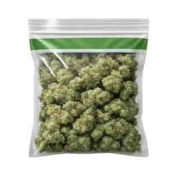 Transparent PNG of the GTA V item kq_weed_bag_green_stripe_basic_bag_not_other