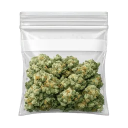 Transparent PNG of the GTA V item kq_weed_bag_white_widow_white_stripe_baggie