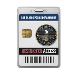 Transparent PNG of the GTA V item los_santos_police_department_access_card_with_text_restricted_access