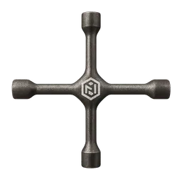 Transparent PNG of the GTA V item lug_wrench_front_view_realistic_centered_white_futuristic_node_london_logo_not_n