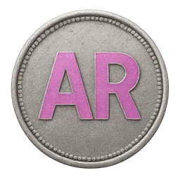 Transparent PNG of the GTA V item make_a_coin_with_ar_on_it_in_ff66e8_make_the_coin_silver_with_the_and_just_ar_on