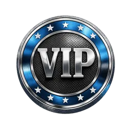 Transparent PNG of the GTA V item make_me_a_modern_coin_with_some_blue_reflection_and_the_words_vip