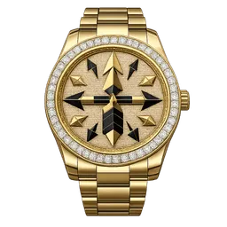 Transparent PNG of the GTA V item men_s_gold_watch_with_outside_diamonds_with_arrows_on_the_inside
