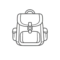 Transparent PNG of the GTA V item minimalist_white_icon_of_a_backpack_thin_stroke_illustration_flat_2d