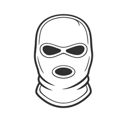 Transparent PNG of the GTA V item minimalist_white_icon_of_a_balaclava_mask_thin_stroke_illustration_flat_2d_1