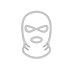 Transparent PNG of the GTA V item minimalist_white_icon_of_a_balaclava_mask_thin_stroke_illustration_flat_2d_black