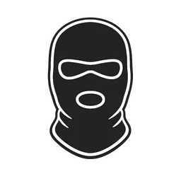 Transparent PNG of the GTA V item minimalist_white_icon_of_a_balaclava_mask_thin_stroke_illustration_flat_2d_black_1
