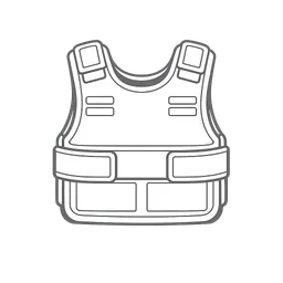 Transparent PNG of the GTA V item minimalist_white_icon_of_a_bulletproof_vest_thin_stroke_illustration_flat_2d_1