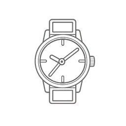 Transparent PNG of the GTA V item minimalist_white_icon_of_a_hand_watch_thin_stroke_illustration_flat_2d