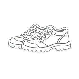 Transparent PNG of the GTA V item minimalist_white_icon_of_a_pair_of_shoes_thin_stroke_illustration_flat_2d